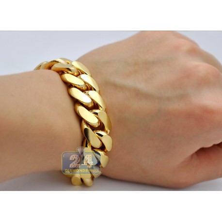14K Solid Miami Cuban Bracelet Yellow Gold Box Clasp 8 Inch 6mm Link 14K Solid Miami Cuban Bracelet Yellow Gold Box Clasp 8 Inch 6mm Link