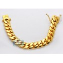 10K Yellow Gold Miami Cuban Link Mens Bracelet 16 mm 9 Inches