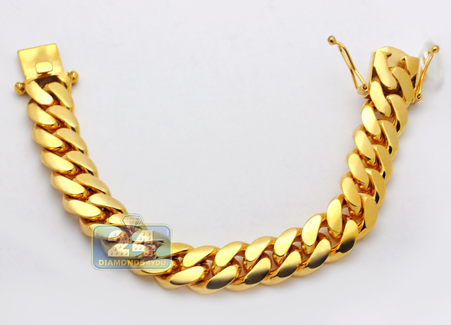  Gold Chain Bracelets for Men, Cuban Link Bracelet for