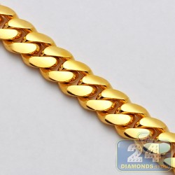 14K Yellow Gold Miami Cuban Link Mens Chain 9 mm 28 Inches