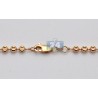 Solid 14K Rose Gold Moon Cut Bead Mens Army Chain 2.5mm Italian