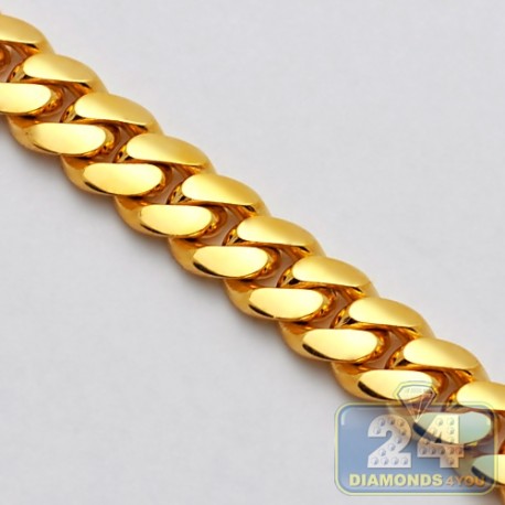 Solid 14K Yellow Gold Miami Cuban Link Mens Chain 6 mm 22"