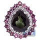 18K White Gold 8.74 ct Diamond Tourmaline Sapphire Womens Ring