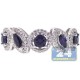 18K White Gold 1.57 ct Diamond Blue Sapphire Womens Ring