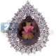 18K White Gold 6.50 ct Diamond Multicolor Tourmaline Womens Ring