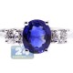 18K White Gold 2.09 ct Diamond Sapphire Womens Engagement Ring