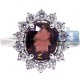 18K White Gold 3.24 ct Diamond Pink Tourmaline Womens Ring