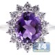 18K White Gold 4.31 ct Diamond Purple Amethyst Womens Ring