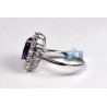 18K White Gold 4.31 ct Diamond Purple Amethyst Womens Ring