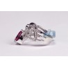 18K White Gold 3.72 ct Diamond Purple Sapphire Womens Ring