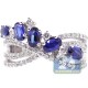 18K White Gold 1.96 ct Diamond Blue Sapphire Womens Infinity Ring