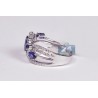 18K White Gold 1.96 ct Diamond Blue Sapphire Womens Infinity Ring