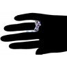 18K White Gold 1.96 ct Diamond Blue Sapphire Womens Infinity Ring