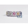 18K White Gold 1.46 ct Diamond Rainbow Sapphire Womens Ring