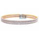 18K Three Tone Gold 6.40 ct Diamond Womens Triple Bangle Bracelet