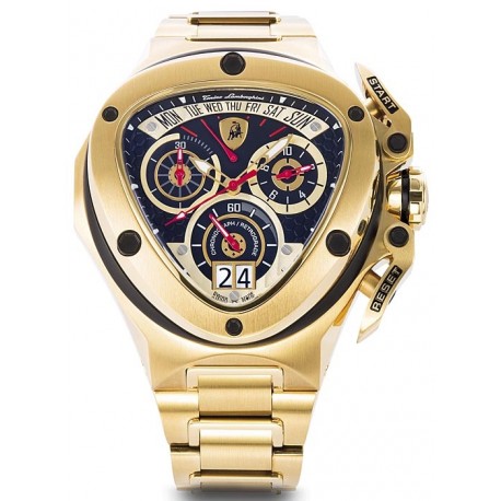 Tonino Lamborghini Spyder 3000 Mens Gold Bracelet Watch 3010