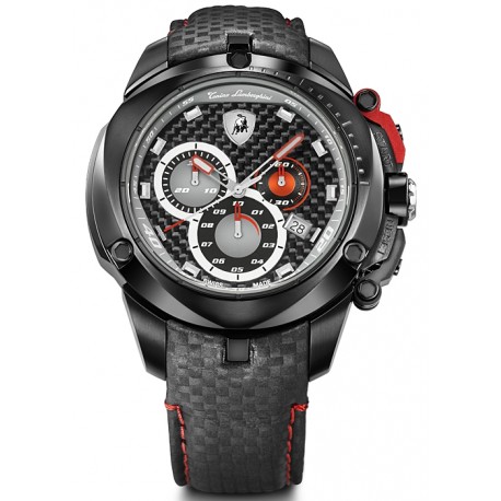 Tonino Lamborghini Shield 7800 Black Carbon Fiber Watch 7804