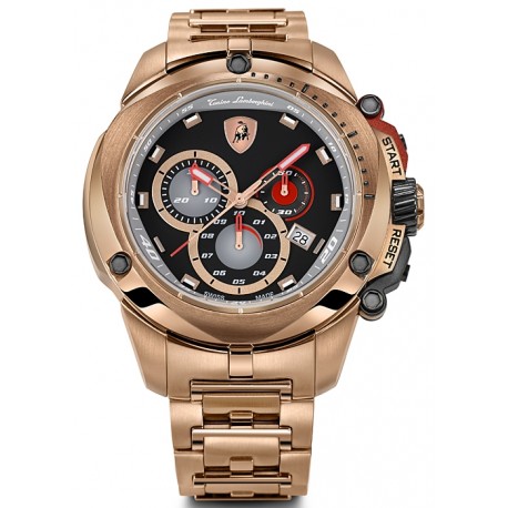 Tonino Lamborghini Shield 7800 Mens Rose Gold PVD Watch 7805