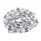 14K White Gold 6.09 ct Diamond Bead Link Mens Chain 30 Inches