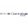 Mens Diamond Bead Link Chain Necklace 14K White Gold 6.09ct 30"
