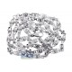 14K White Gold 3.43 ct Diamond Custom Rectangle Link Mens Chain