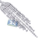 18K White Gold 3.07 ct Diamond Womens Tassel Pendant Necklace