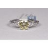 18K White Gold 1.70 ct Round Yellow Diamond Womens Engagement Ring