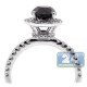 18K White Gold 2.13 ct Round Black Diamond Engagement Ring
