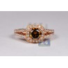 14K Rose Gold 1.65 ct Brown Diamond Womens Engagement Ring