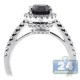 18K White Gold 2.14 ct Black Diamond Womens Engagement Ring
