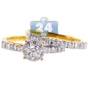 14K Yellow Gold 1.26 ct Diamond Wedding Set of 2 Womens Rings