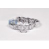 14K White Gold 0.81 ct Diamond Womens Engagement 2-Rings Set