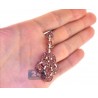 Womens Diamond Ruby Chandelier Pendant 18K Rose Gold 3.26ct