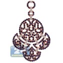 18K Rose Gold 3.54 ct Diamond Sapphire Womens Chandelier Pendant