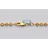 14K Yellow Gold Moon Cut Bead Mens Army Chain Necklace 5mm