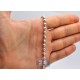 14K White Gold Moon Cut Bead Mens Army Chain 5 mm