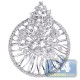 18K White Gold 3.53 ct Diamond Womens Openwork Pendant
