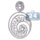 18K White Gold 2.94 ct Diamond Womens Floral Swirl Pendant