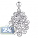 18K White Gold 3.56 ct Diamond Womens Flower Pendant