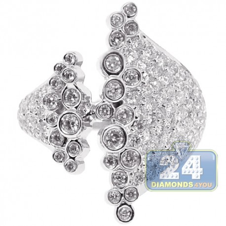 18K White Gold 1.67 ct Diamond Womens Cluster Ring