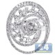 18K White Gold 1.56 ct Diamond Womens Openwork Floral Ring
