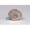 18K Rose Gold 0.83 ct Diamond Pearl Womens Flower Ring