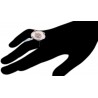 18K Rose Gold 0.83 ct Diamond Pearl Womens Flower Ring