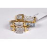 14K Yellow Gold 0.91 ct Diamond Pave Bridal Three Ring Set