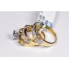14K Yellow Gold 0.91 ct Diamond Pave Bridal Three Ring Set