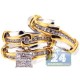 14K Two Tone Gold 0.82 ct Diamond Wedding Set of 3 Rings