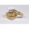 14K Yellow Gold 2.76 ct Diamond Engagement 3-Ring Set