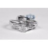 14K White Gold 0.64 ct Diamond Bridal 3 Rings Set