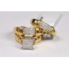 14K Yellow Gold 0.59 ct Diamond Pave Bridal Three Rings Set