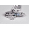 14K White Gold 0.56 ct Diamond Pave Bridal Three Rings Set